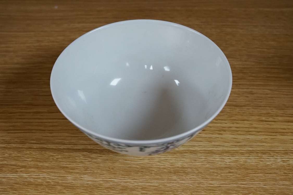 A Chinese porcelain doucai bowl, 13cm in diameter